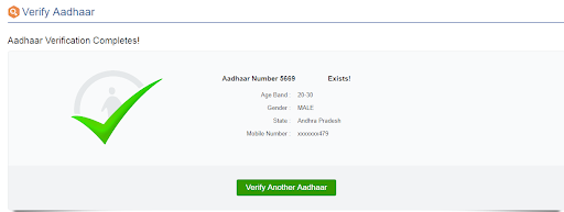 Aadhaar Verification Complete